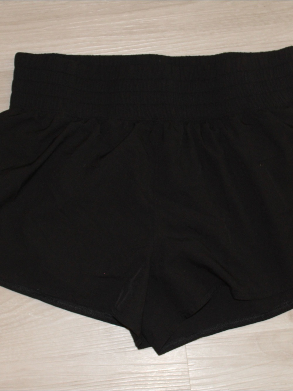 Women’s Black Elastic-Waist Shorts